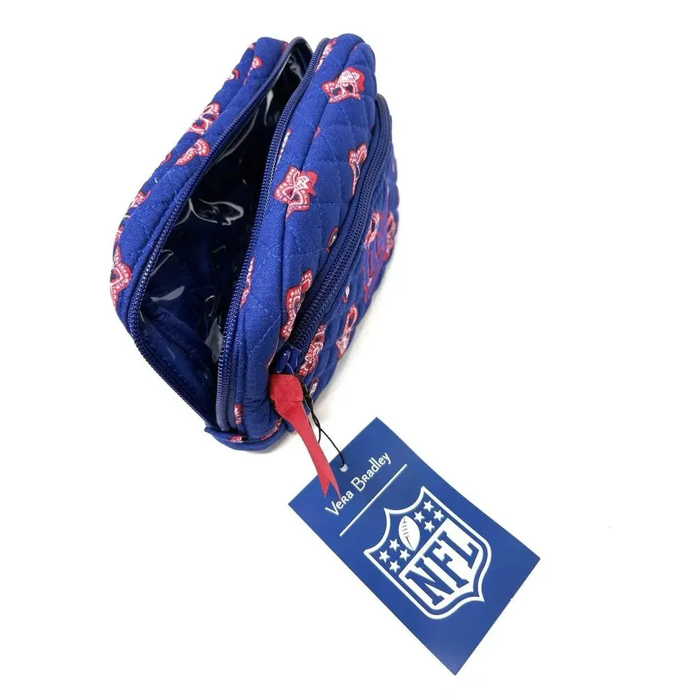 Vera Bradley NFL New York NY Giants Makeup Medium Cosmetic Bag Pouch NWT